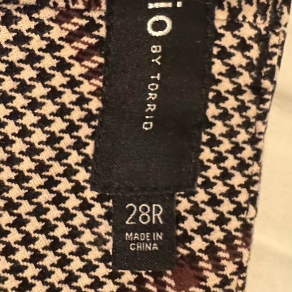 Studio by Torrid A-Line Flare Trouser Pants 28R Glen Plaid Stretch Work Slacks - Picture 6 of 13